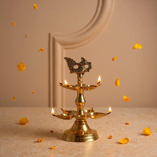 Handcrafted Brass Peacock Diya