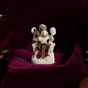 Graceful Lord Hanuman Gold Plated Marble Car Idol