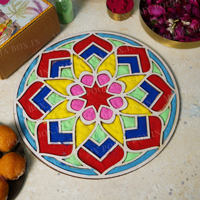 DIY Flower Pattern Rangoli Design Stencil 12"