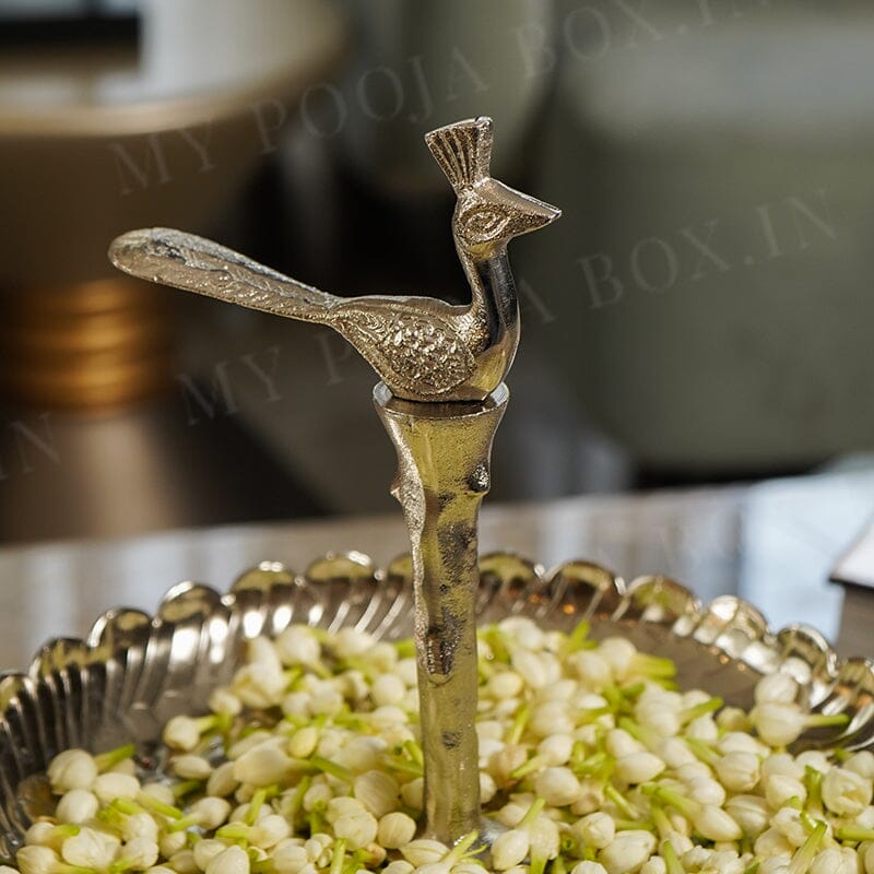 Elegant Silver Peacock Dessert Layer Stand