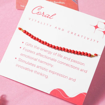Coral Healing Crystal Rakhi