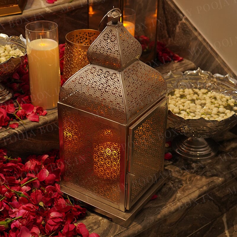 Twilight Silver Moroccan Lantern