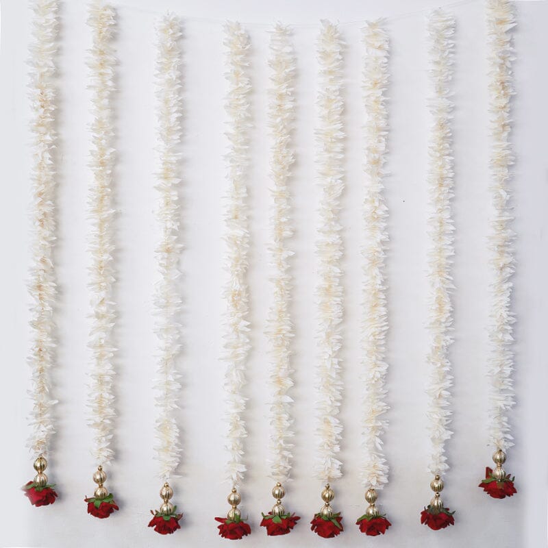 Artificial Jasmine And Roses Decorative Backdrop
