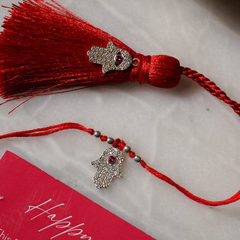 925 Silver Hamsa Bhaiya Bhabhi Rakhi