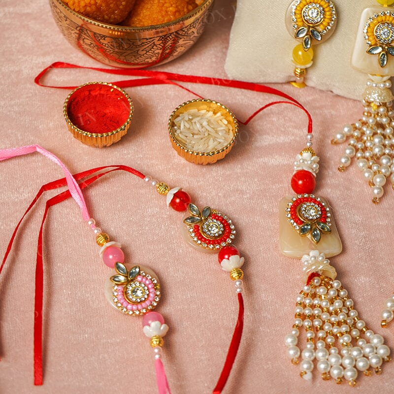 Shimmering Pearl Bhaiya Bhabhi Rakhi