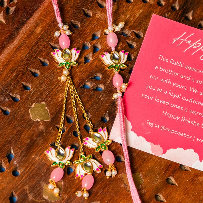 Divine Lotus Duo Bhaiya Bhabhi Rakhi