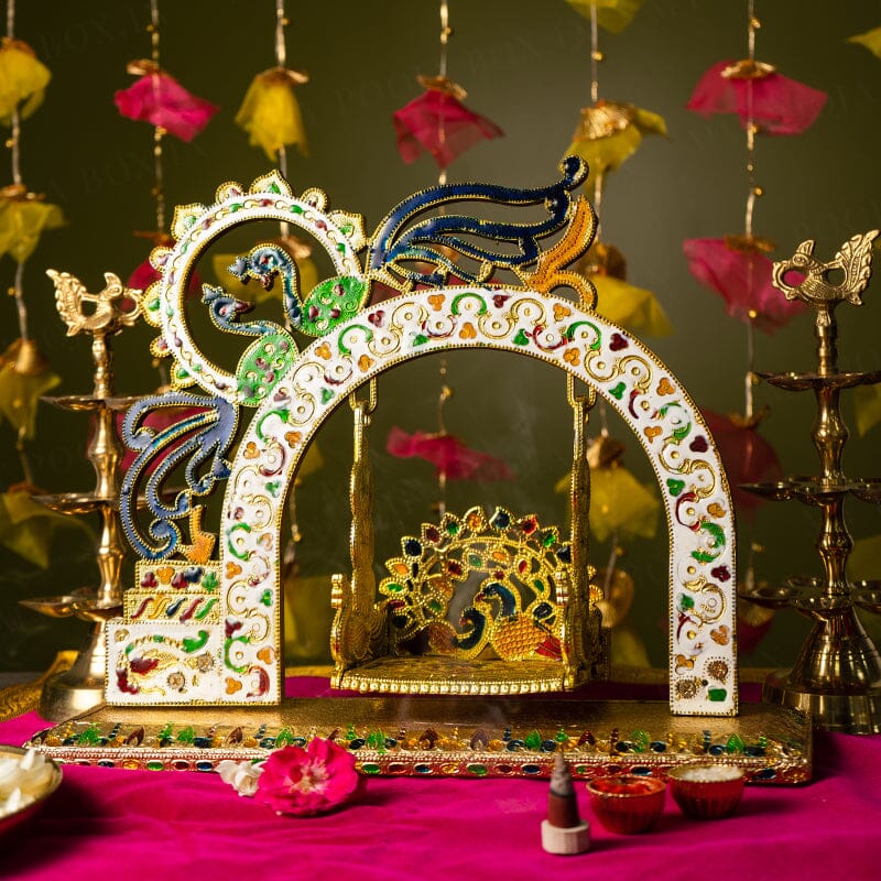 Krishna Meenakari Swing Singhasan Jhula
