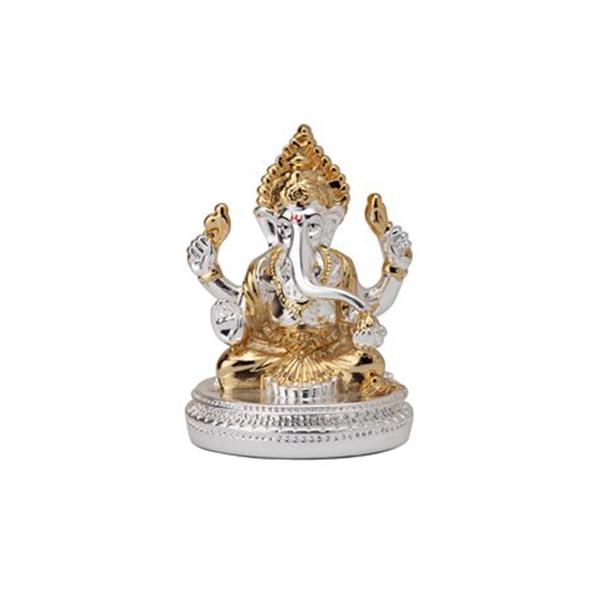 Silver Plated Ganesha with Round Base