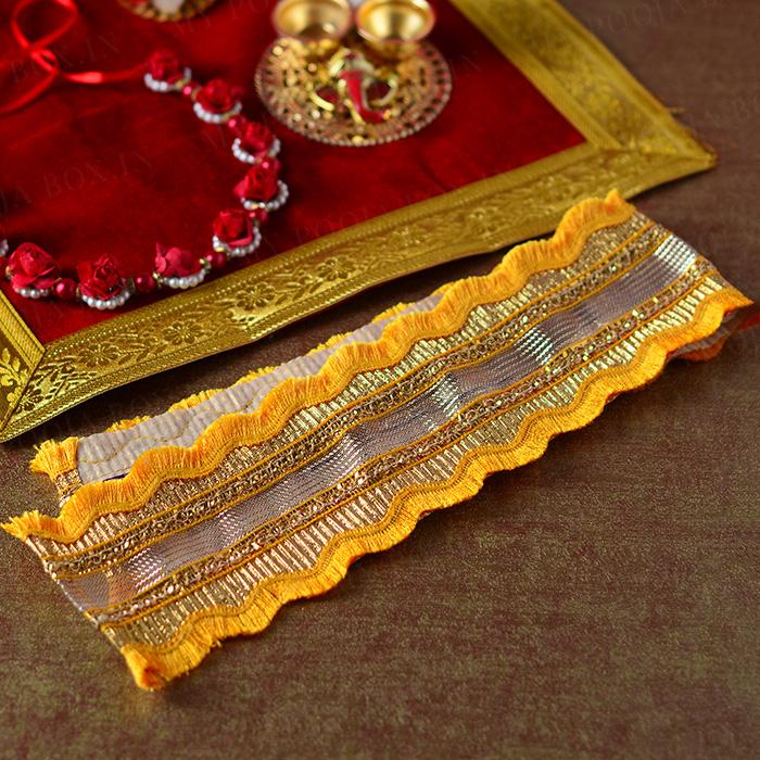 Satin Patka/Dupatta Yellow- 80cm.