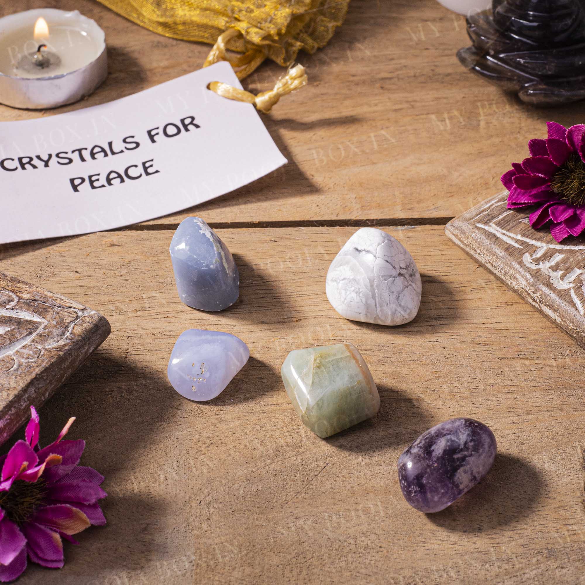 Peace Crystal Healing Tumble Stone Set