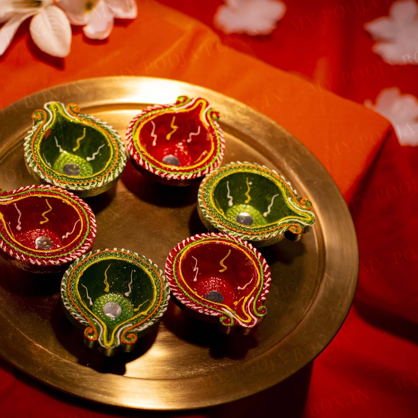 Handcrafted Decorative Clay Diya set of 6