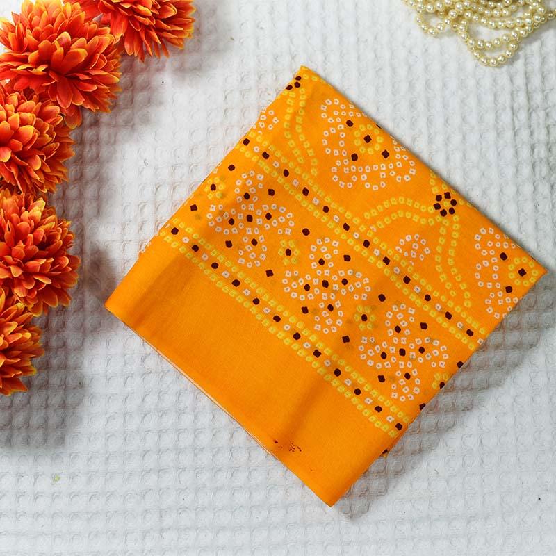 Sunshine Yellow Bandhej Pattern Cotton Dupatta