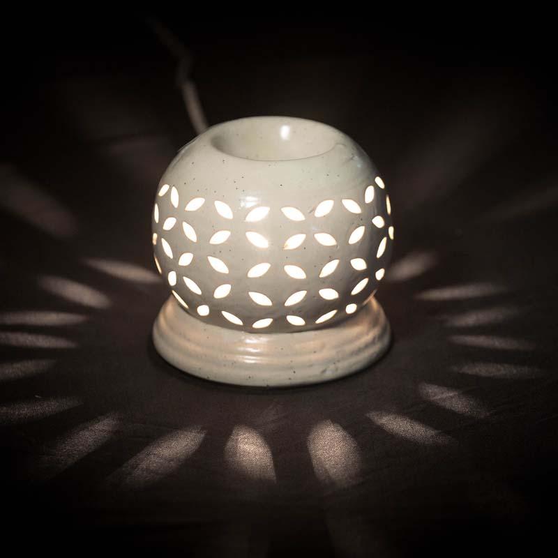 Pretty White Round Ceramic Aroma Diffuser
