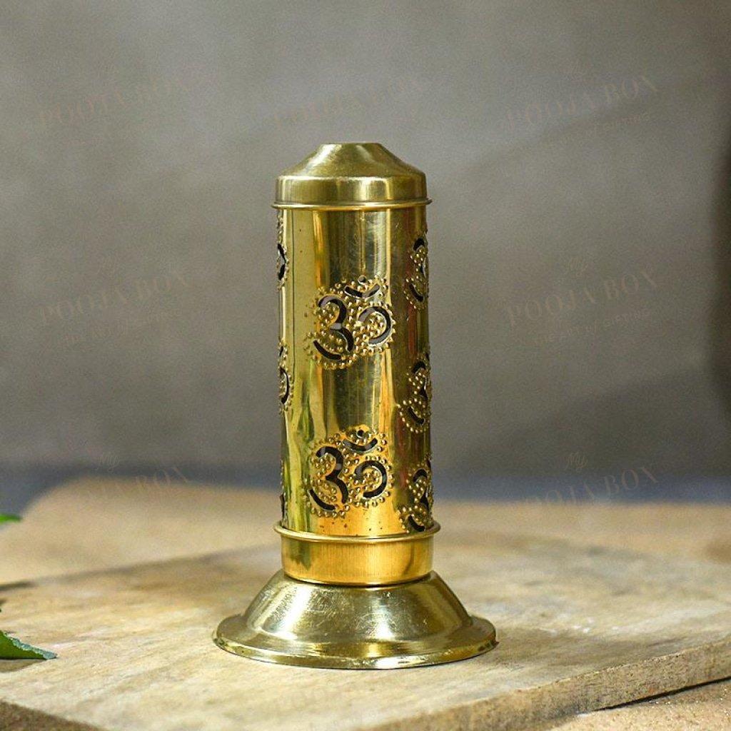 Beautiful Brass Incense Holder With Om Pattern