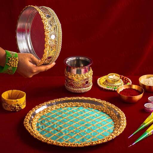 Karwa Chauth Thali Set with Photo