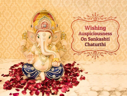 Sankashti Chaturthi Banner Image of the Blog with Ganesha idol