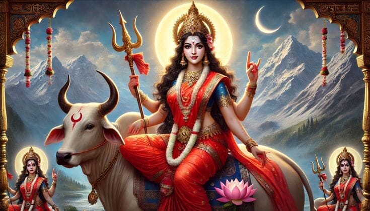 Celebrating Saptami: Fasting with Fruits, Nuts, and Milk for Goddess Mahagauri