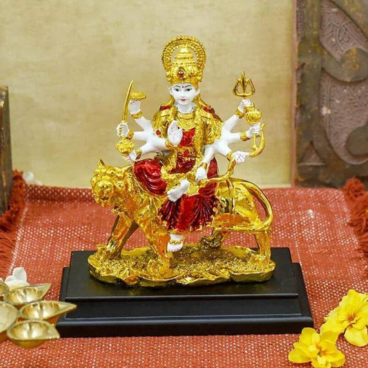 unique navratri gift ideas - durga idol of white marble.