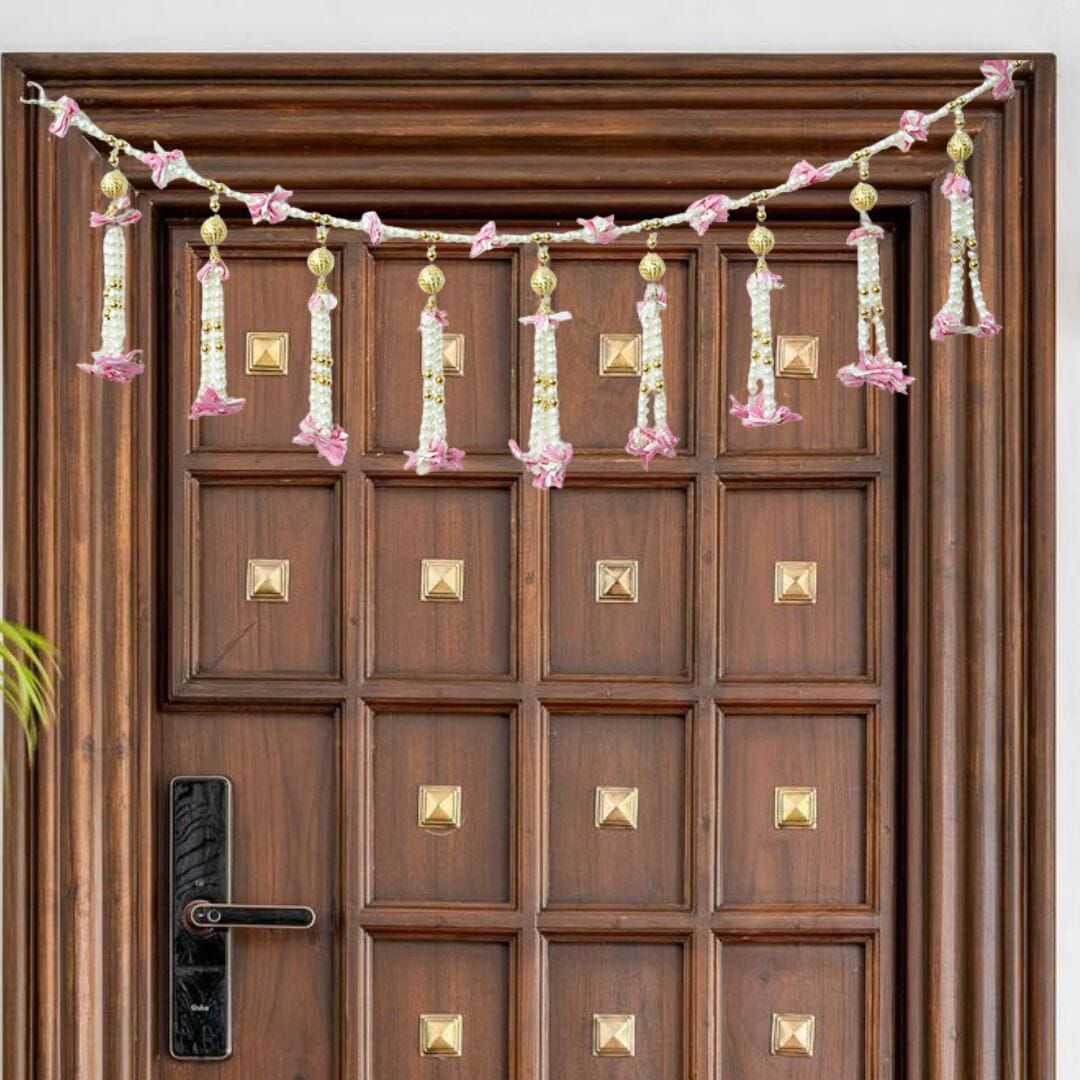 Pink Blushing Petal Door Hanging Toran/ Bandhanwar