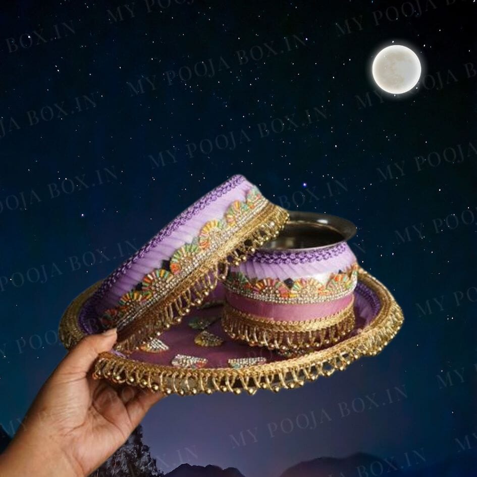 Lavender Aisha Karwa Chauth Thali Set