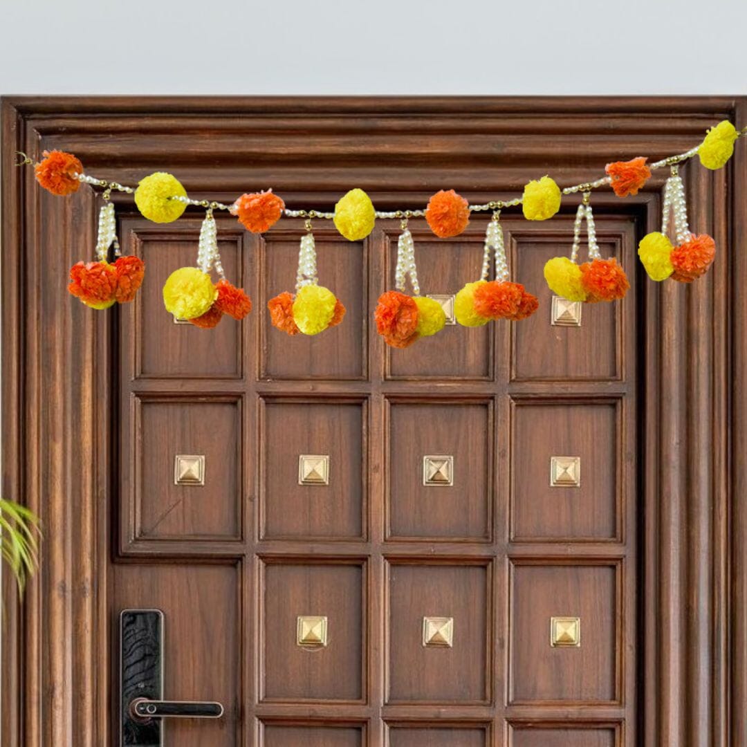 Orange And Yellow Marigold Door Hanging Toran/Bandhanwar