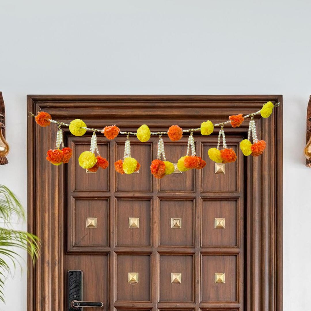 Orange And Yellow Marigold Door Hanging Toran/Bandhanwar