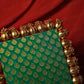 Red & Green Two Sided Aasan Pooja Mat with Bead Work