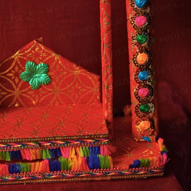 Handcrafted Red and Gold Krishan Jhula