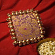 Square Two Sided Aasan Pooja Mat with Bead Work