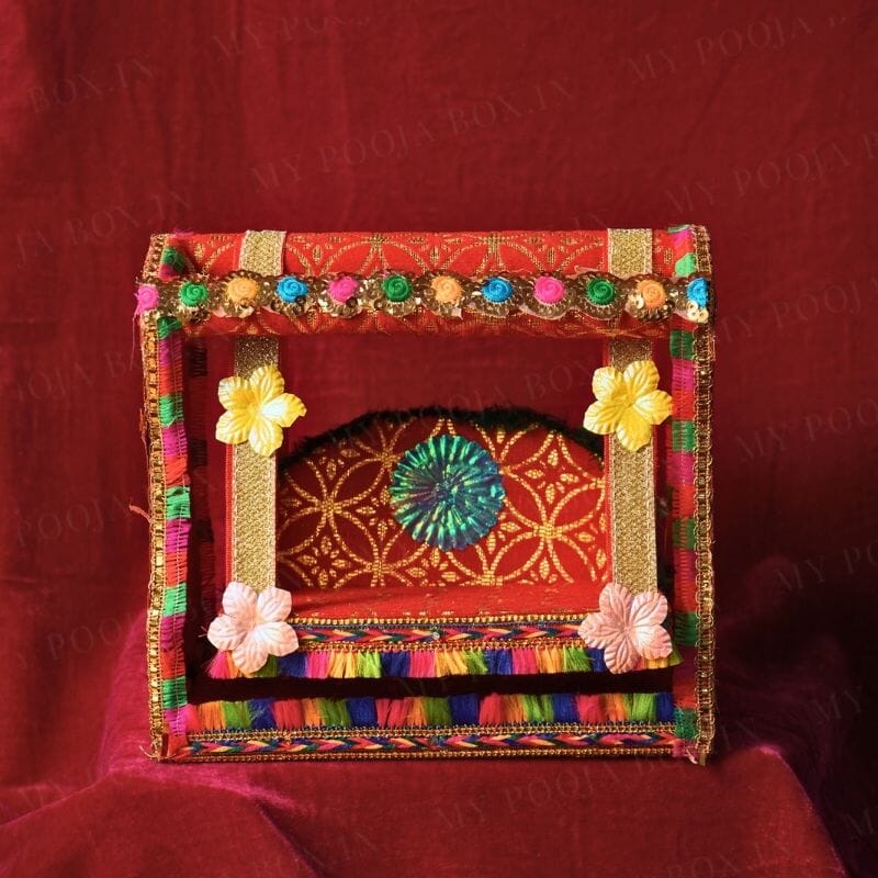 Elegant Red and Gold Krishan Jhula
