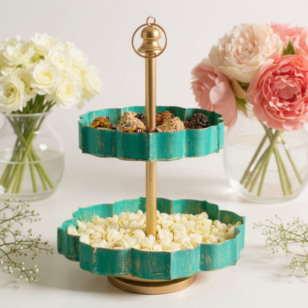 Traditional Layer Mint Green Urli/Dessert Stand