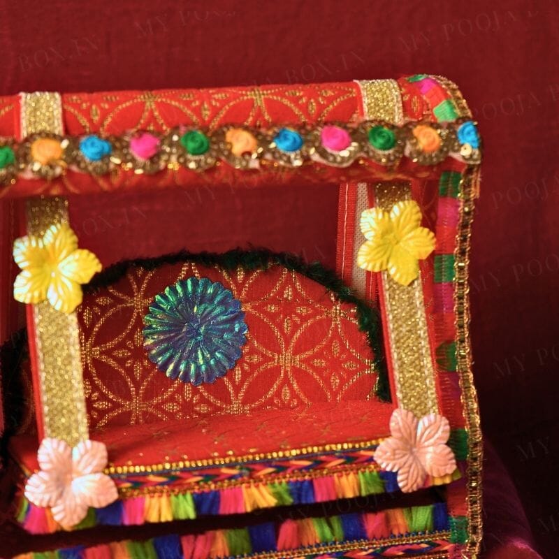 Elegant Red and Gold Krishan Jhula