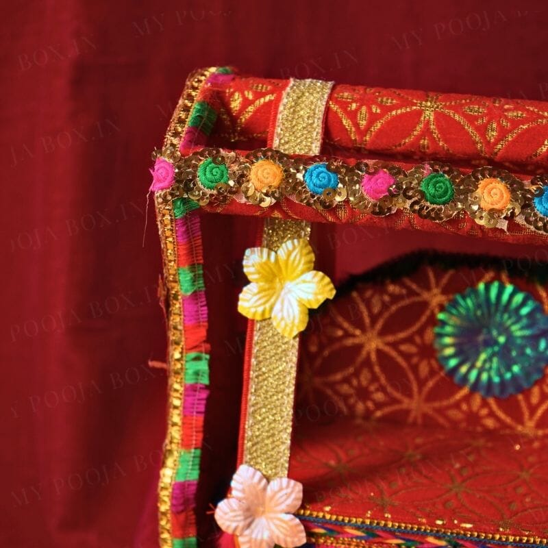 Elegant Red and Gold Krishan Jhula