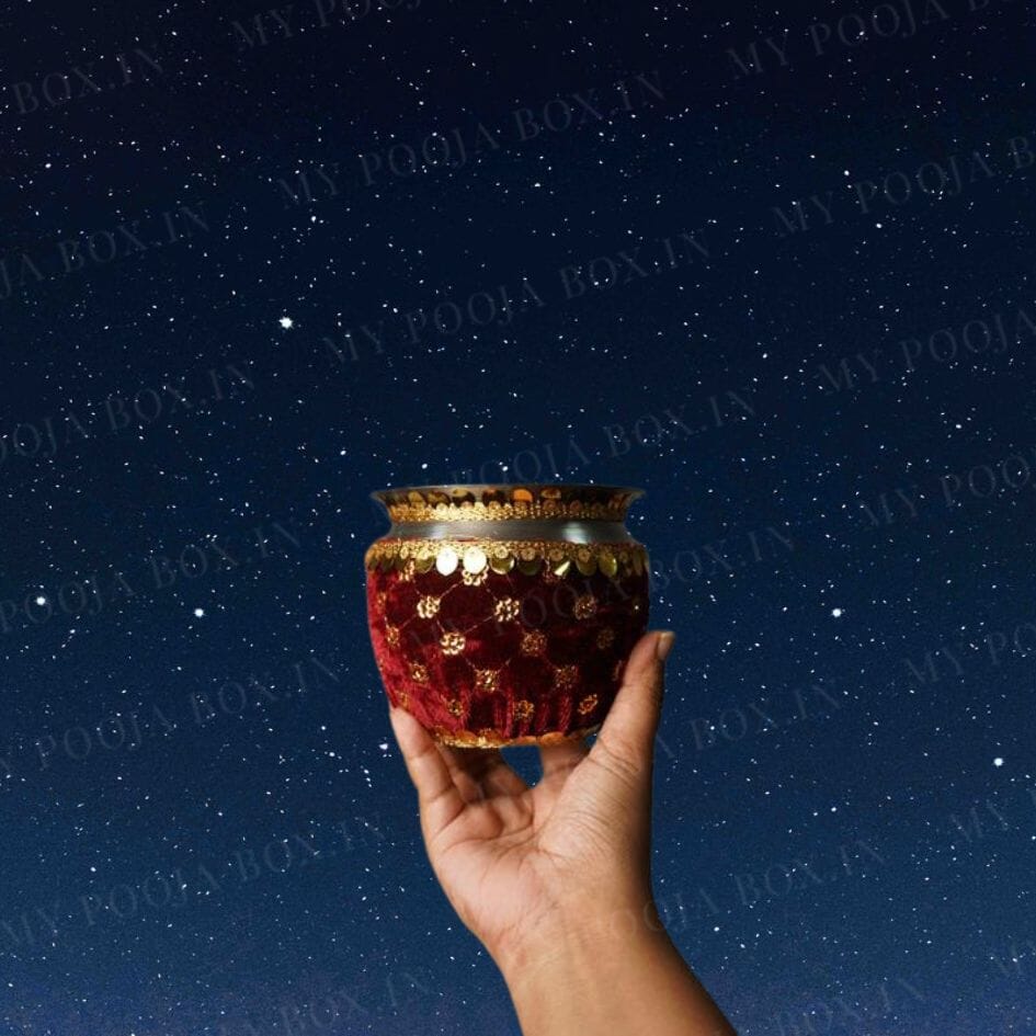 Maroon Embellished Karwa Chauth Thali Set