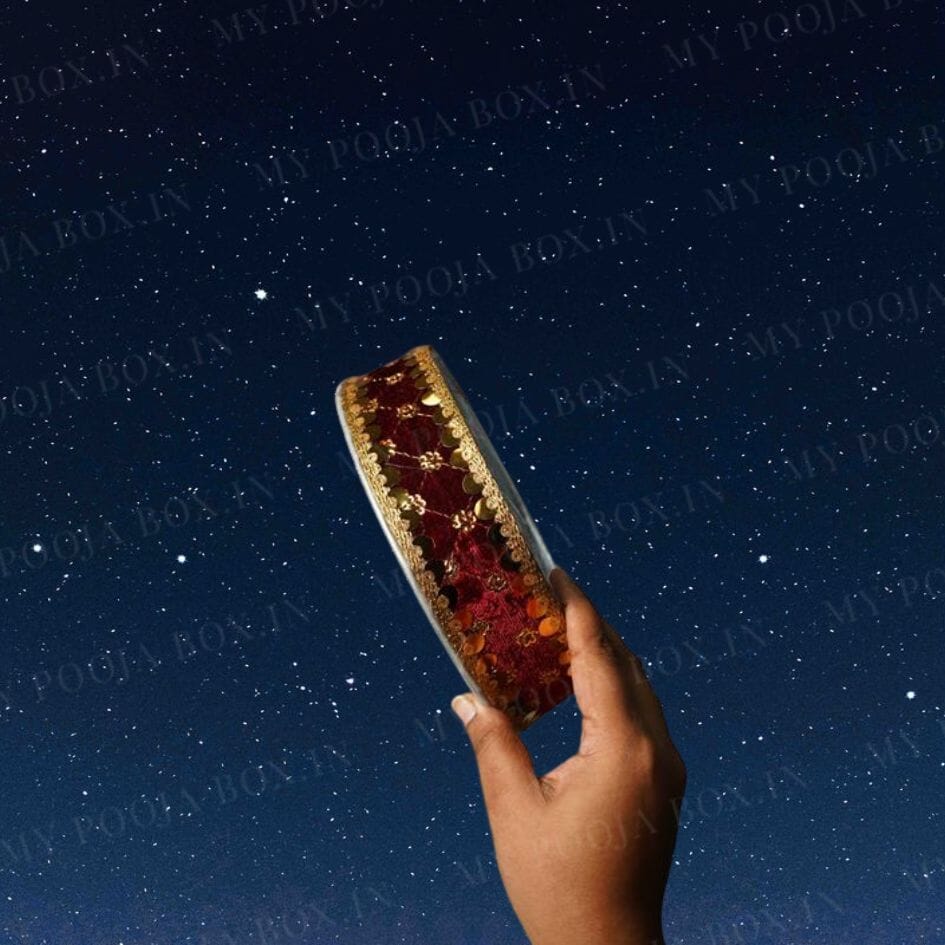 Maroon Embellished Karwa Chauth Thali Set