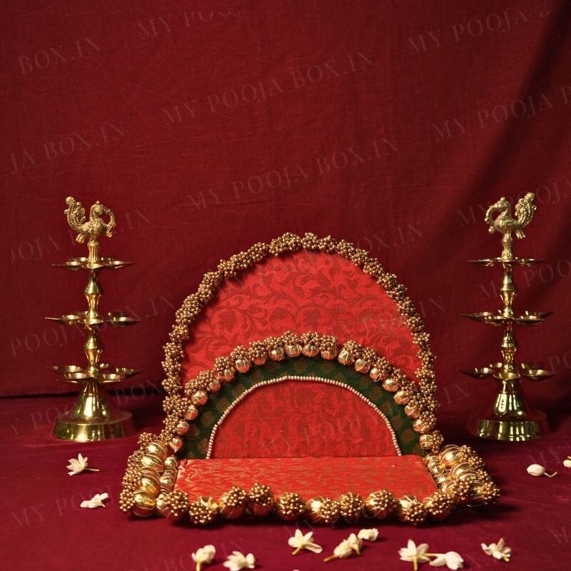 Handcrafted Red Elegant Singhasan