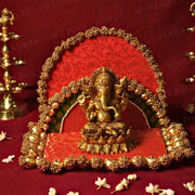 Handcrafted Red Elegant Singhasan