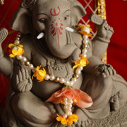 Adjustable Yellow Floral & White Beaded Garland