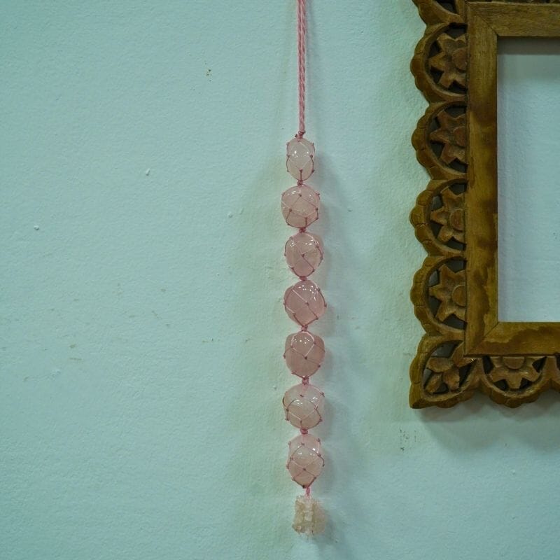 Rose Quartz Natural Healing Crystal Hanging