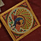 Peacock Golden Design Pooja Chowki