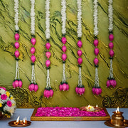 Artificial Triple Lotus Bud Jasmine Flower Backdrop Decoration