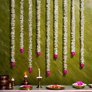 Artificial Jasmine Flower And Pink Lotus Buds Backdrop Decoration