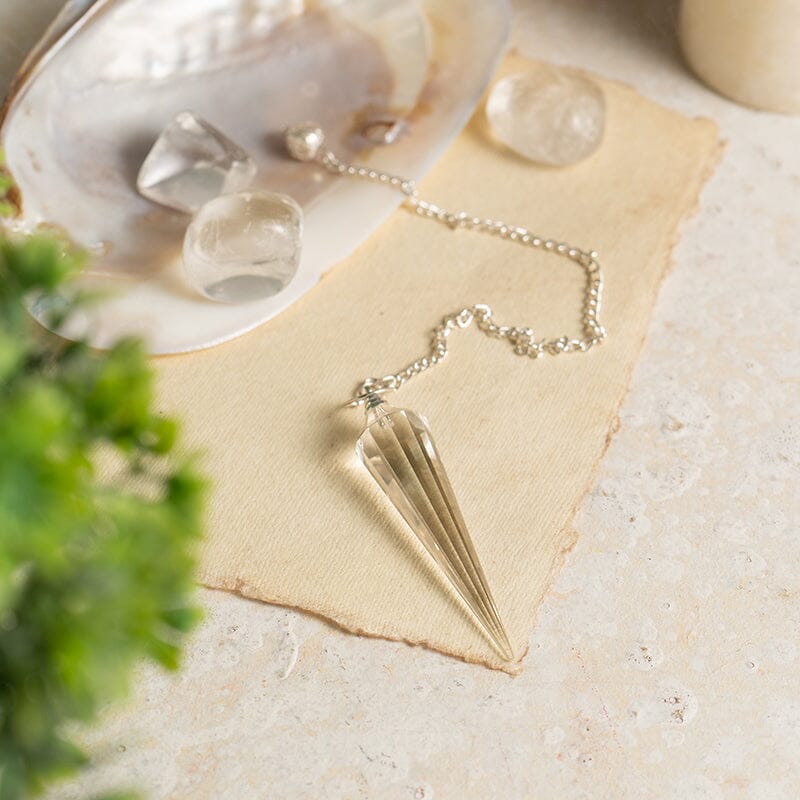 Clear Quartz Healing Crystal Pendulum