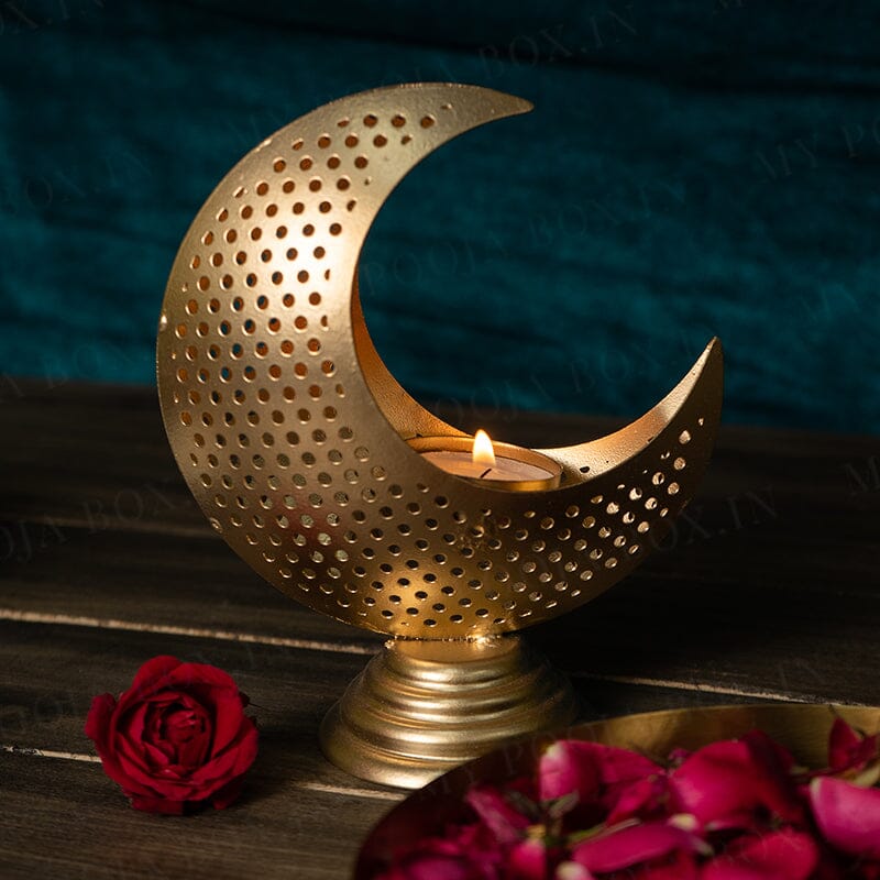 Elegant Crescent Moon T-light Holder