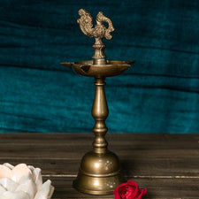 Antique Peacock Diya Stand