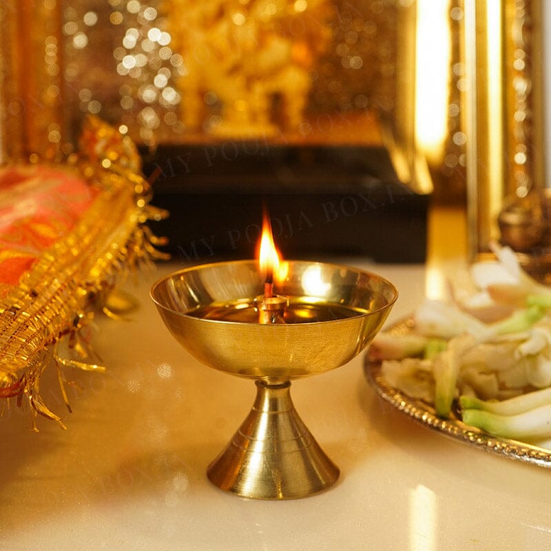 Devotional Antique Brass Diya