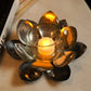 Silver Finish Lotus T-Light Holder