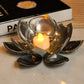 Silver Finish Lotus T-Light Holder