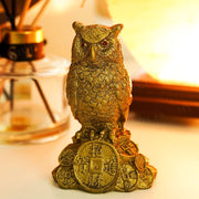 Feng Shui Coin Owl Showpiece
