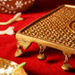 Brass Antique Flower Design Chowki